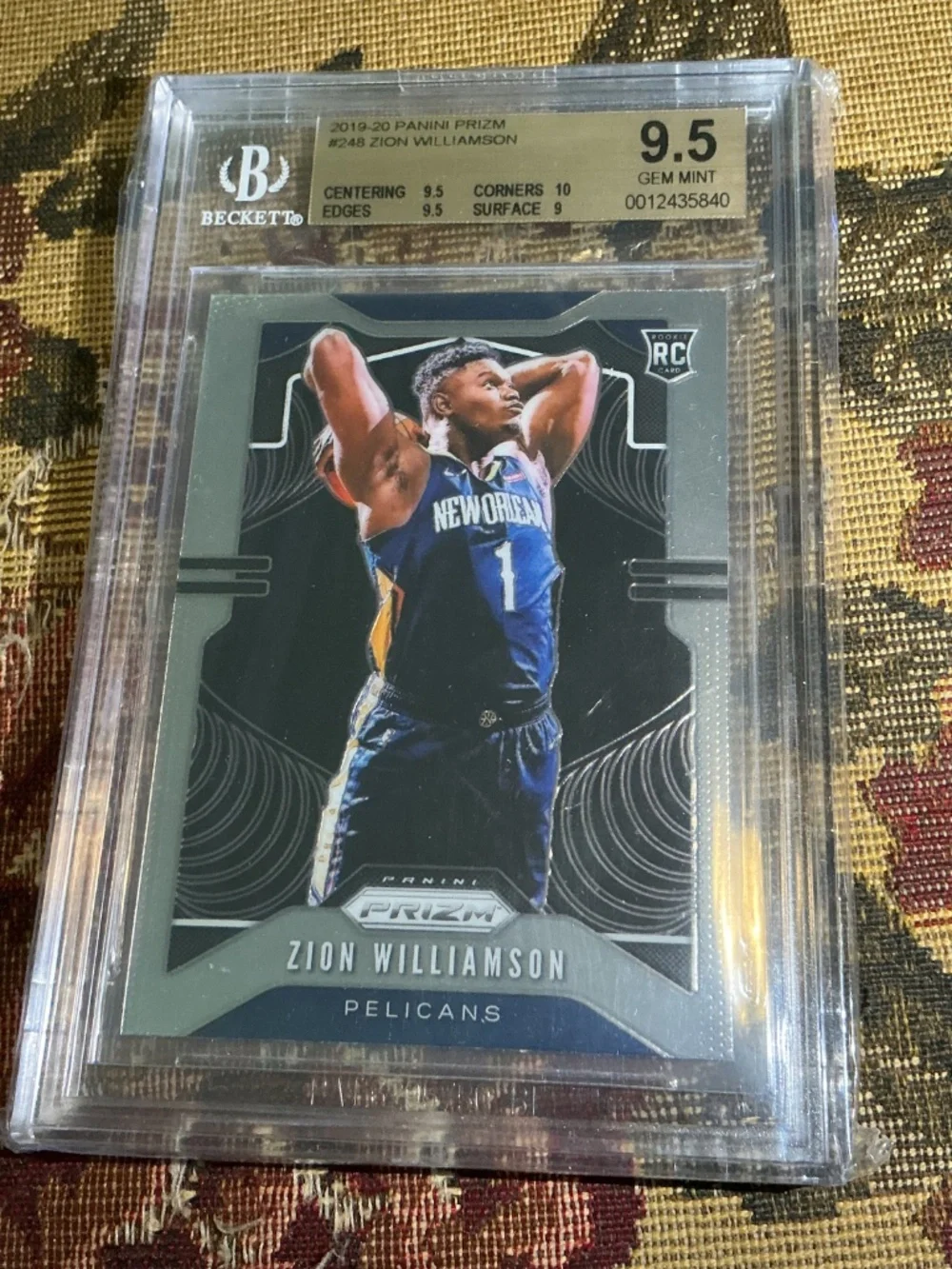 Zion Williamson 2019-20 Panini Prizm Rookie #248 Graded BGS 9.5 GEM MINT